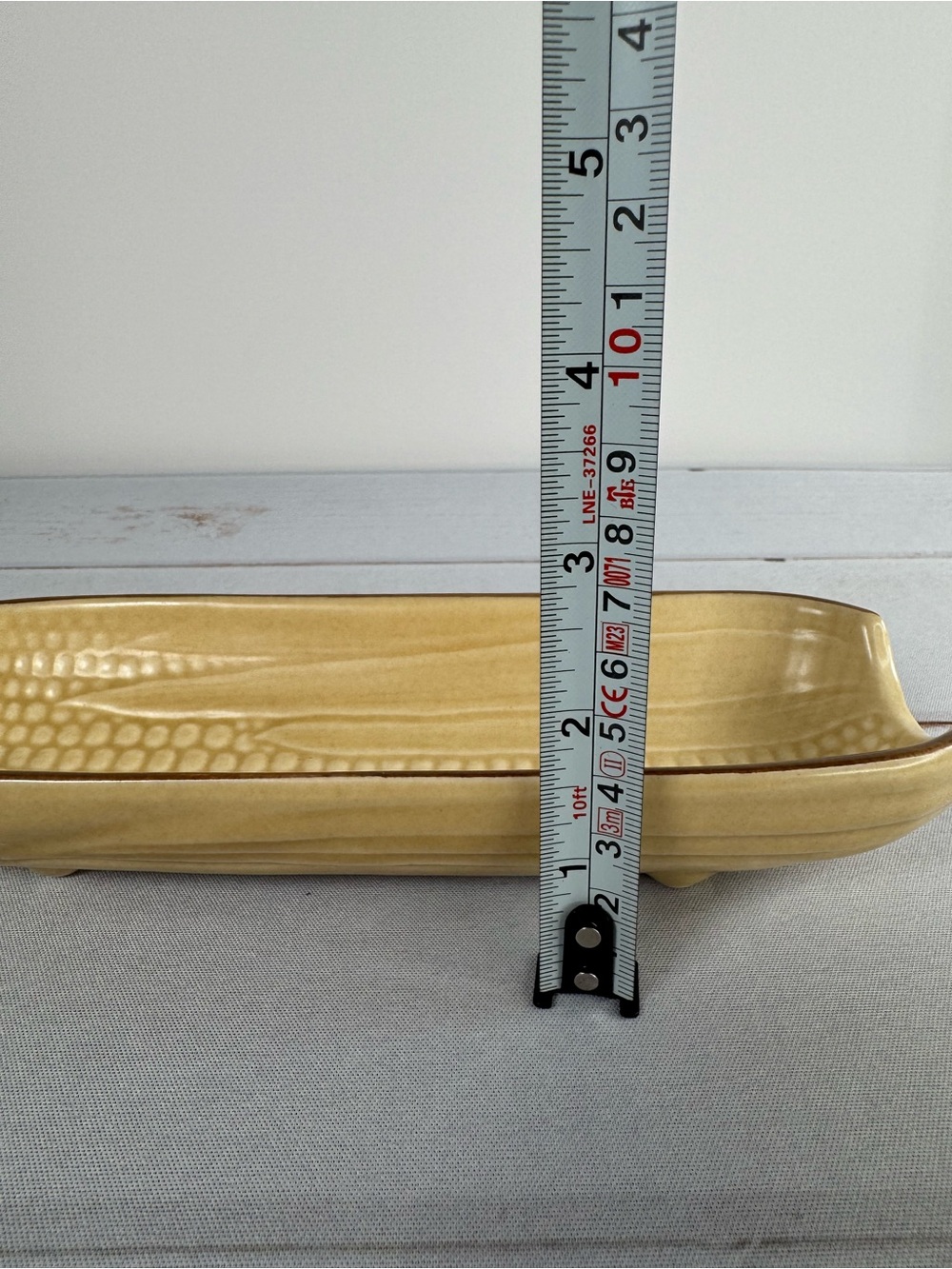 Vintage Pfaltzgraff Village Corn on the Cob Relish Dish #46 Cream Brown Trim - Picture 7 of 9